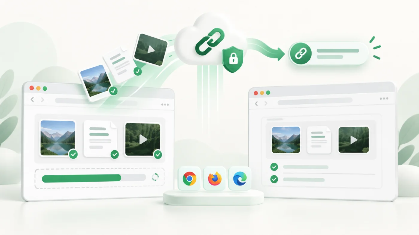 ShareIt browser extension uploading files from the browser toolbar